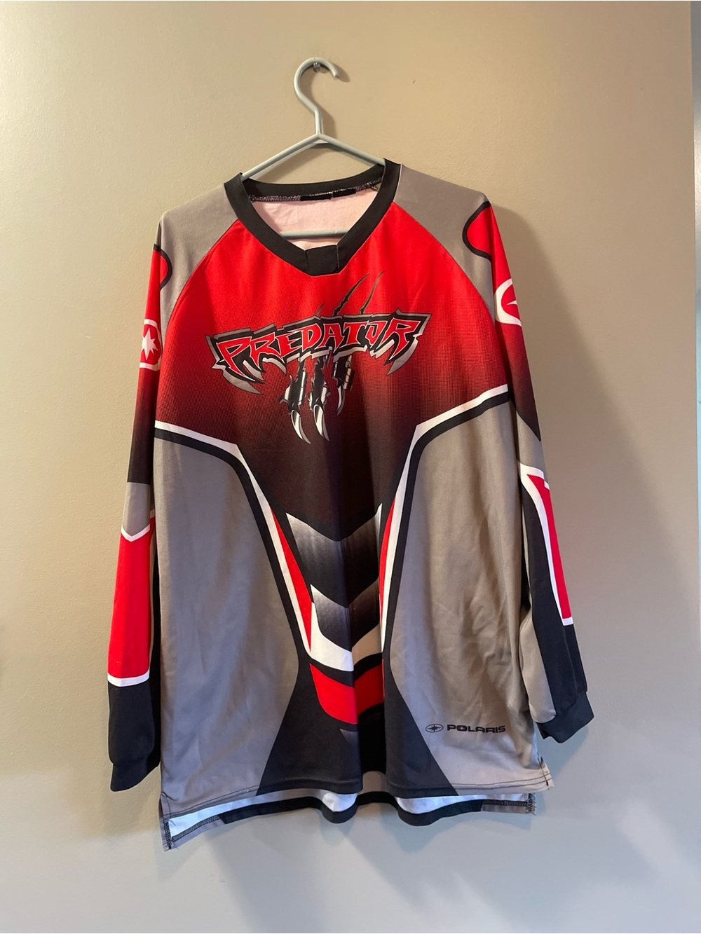 Predator Polaris Long Sleeve Performance Jersey - Red & Gray